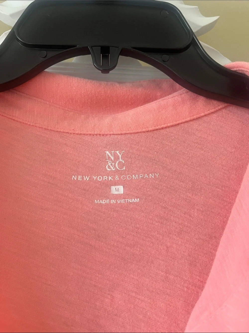 New York & Company Coral Pink Crewneck Tee